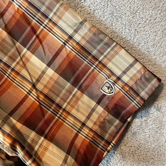 Kuhl Dissident Mens Lightweight Short Sleeve Button Up Plaid Fireclay Orange XXL - Picture 7 of 7